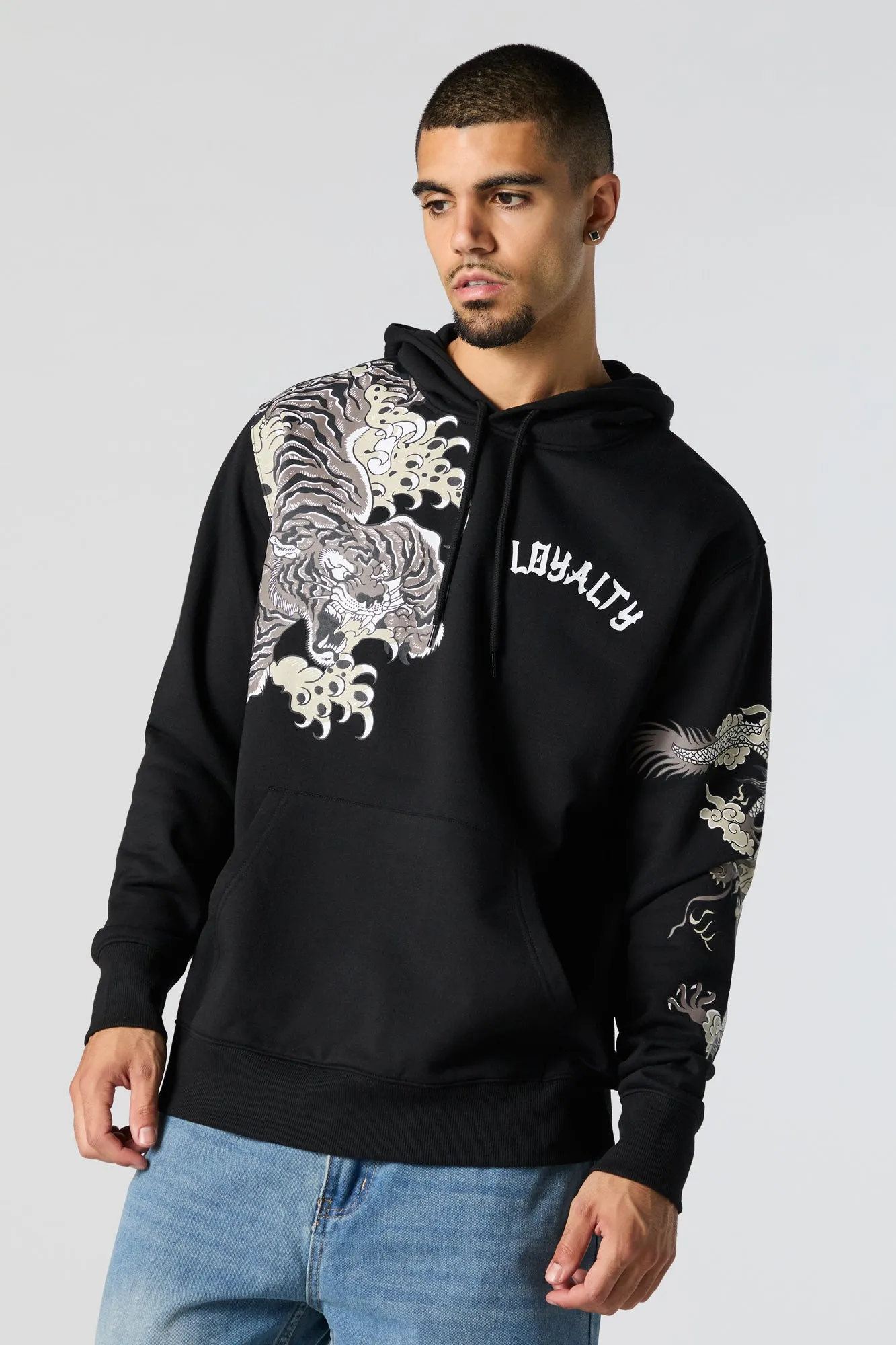 Tiger Graphic Fleece Hoodie sold by Urban Planet