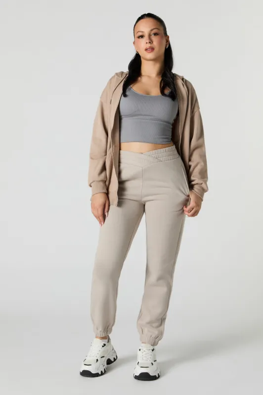 V Waist Fleece Jogger sold by Urban Planet