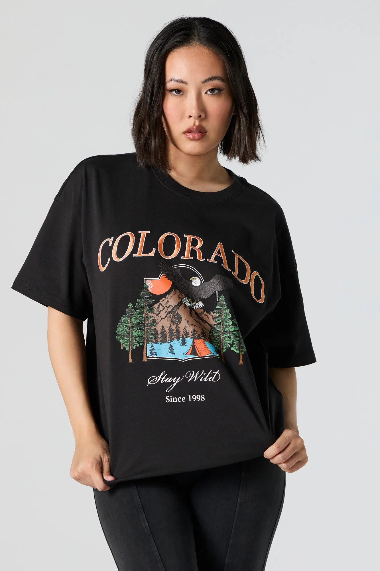Colorado Embroidered Oversized T-Shirt sold by Urban Planet
