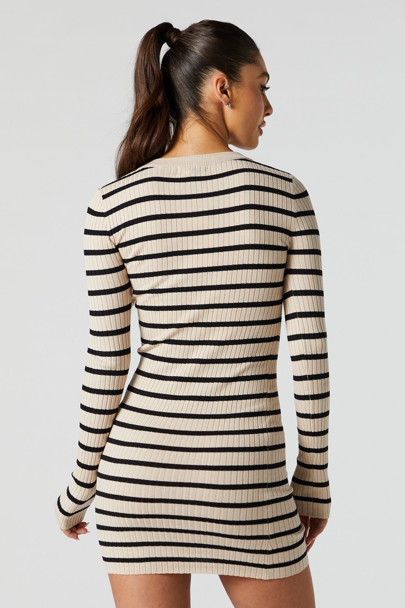 Striped Long Sleeve Sweater Dress sold by Urban Planet product image thumbnail 2