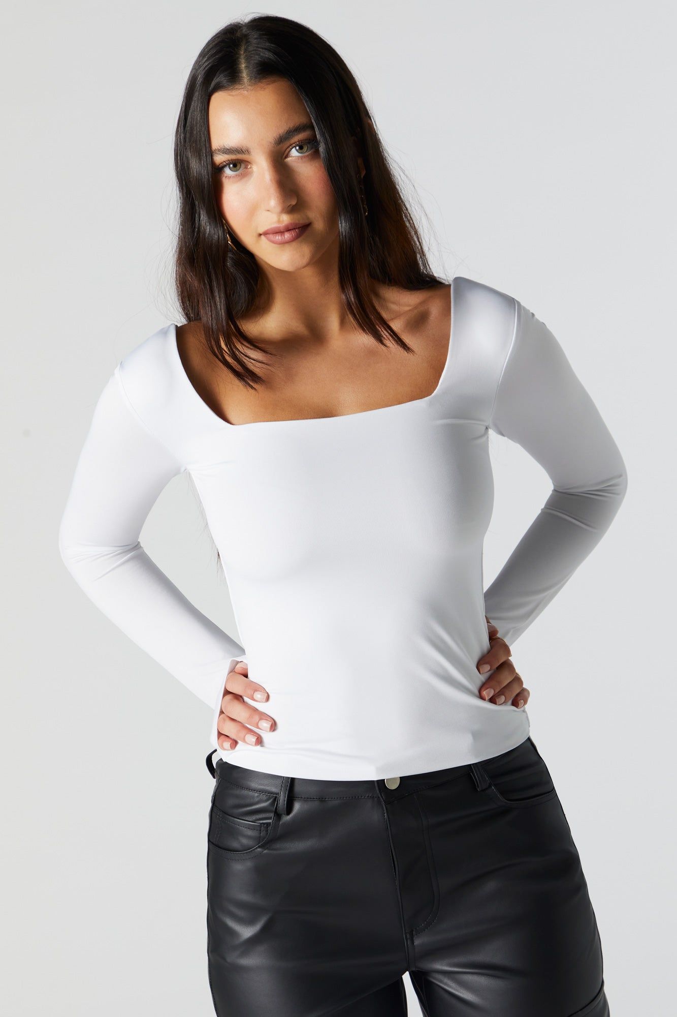 Contour Square Neck Long Sleeve Top sold by Urban Planet product image thumbnail 5