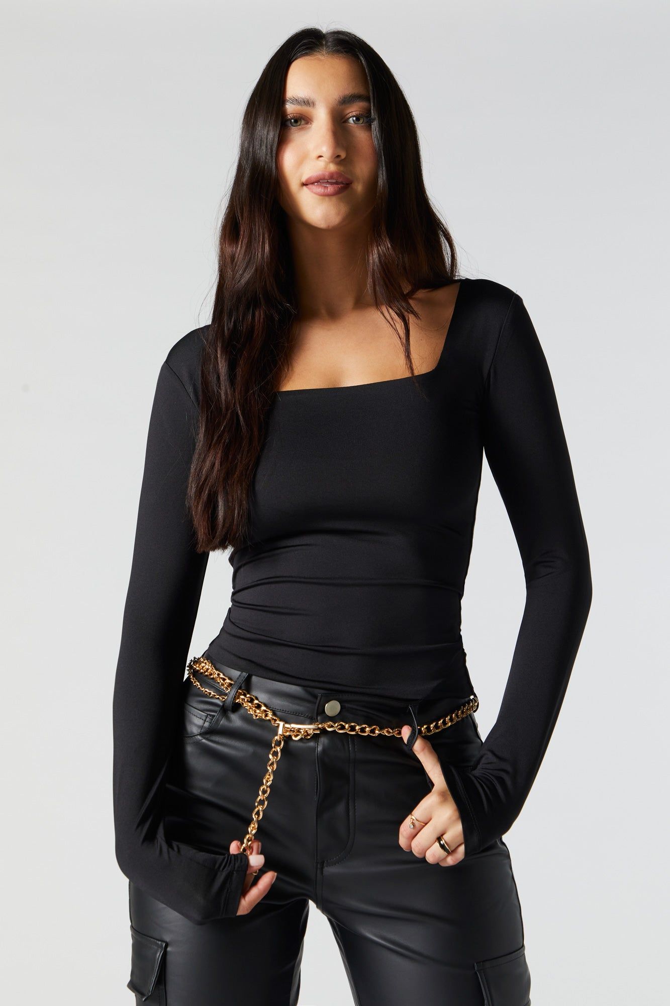 Contour Square Neck Long Sleeve Top sold by Urban Planet product image thumbnail 2