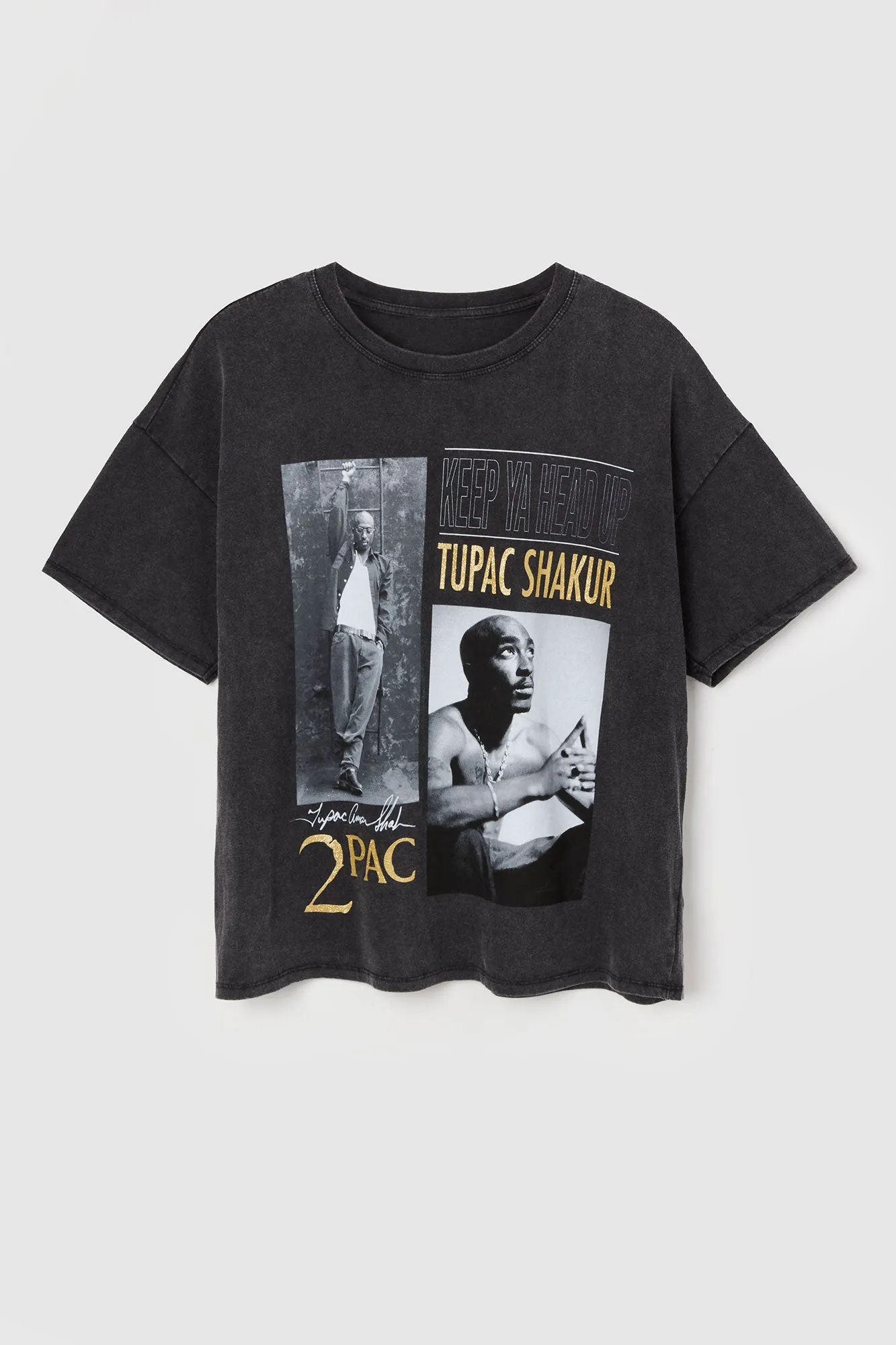 Tupac Graphic Washed Boyfriend T-Shirt sold by Urban Planet product image thumbnail 4