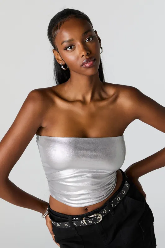 Metallic Tube Top sold by Urban Planet