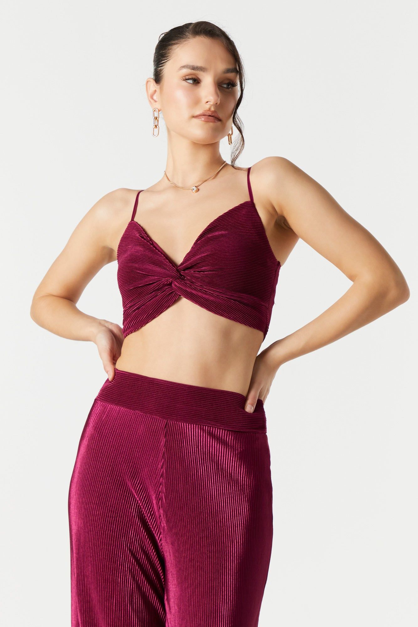 Crinkle Satin Crop Top sold by Urban Planet product image thumbnail 7