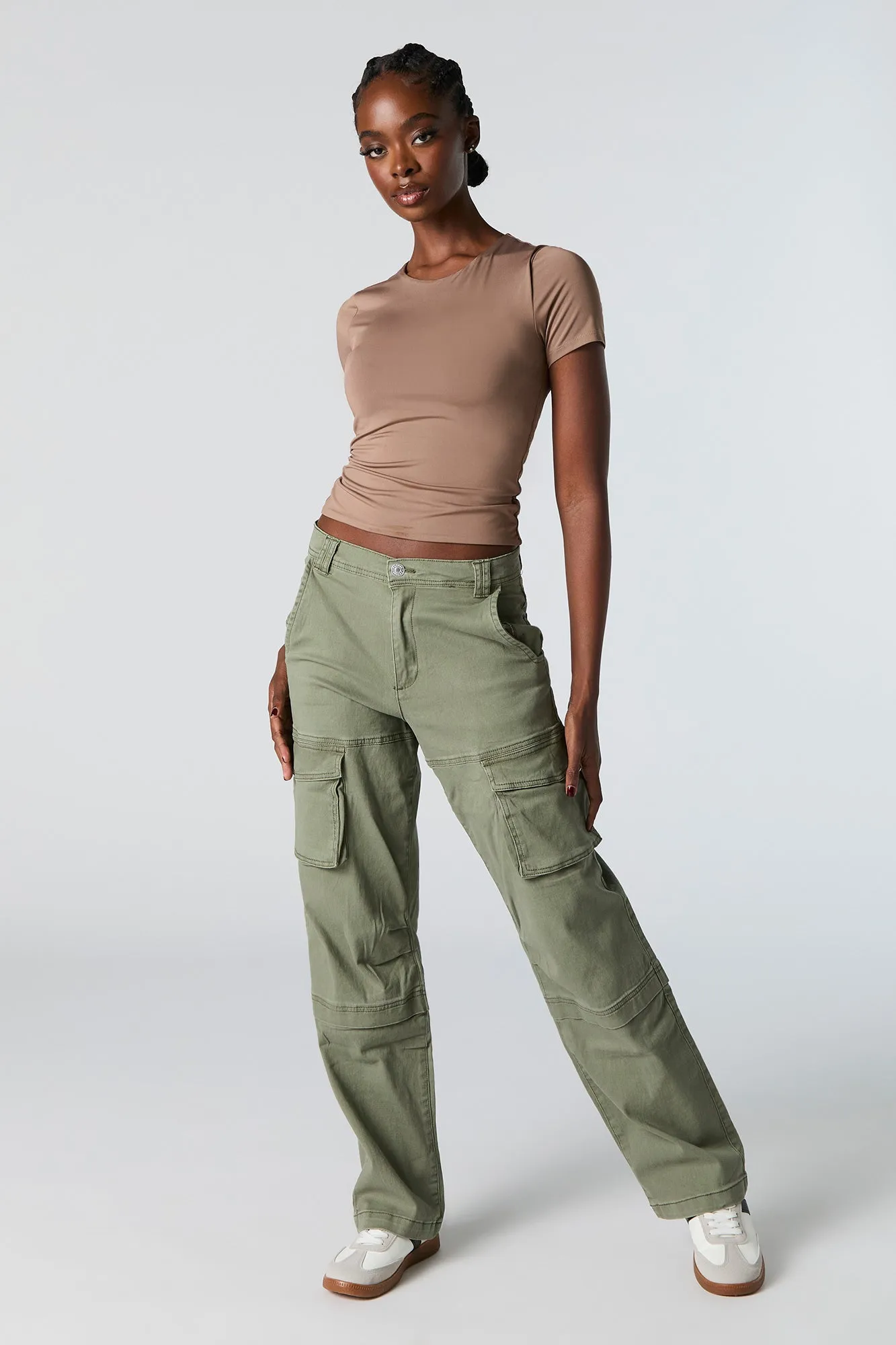 Pantalon cargo à jambe droite avec coutures apparentes sold by Urban Planet