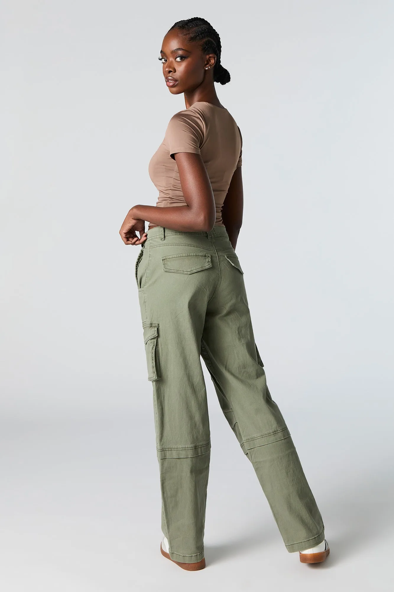 Pantalon cargo à jambe droite avec coutures apparentes sold by Urban Planet product image thumbnail 3