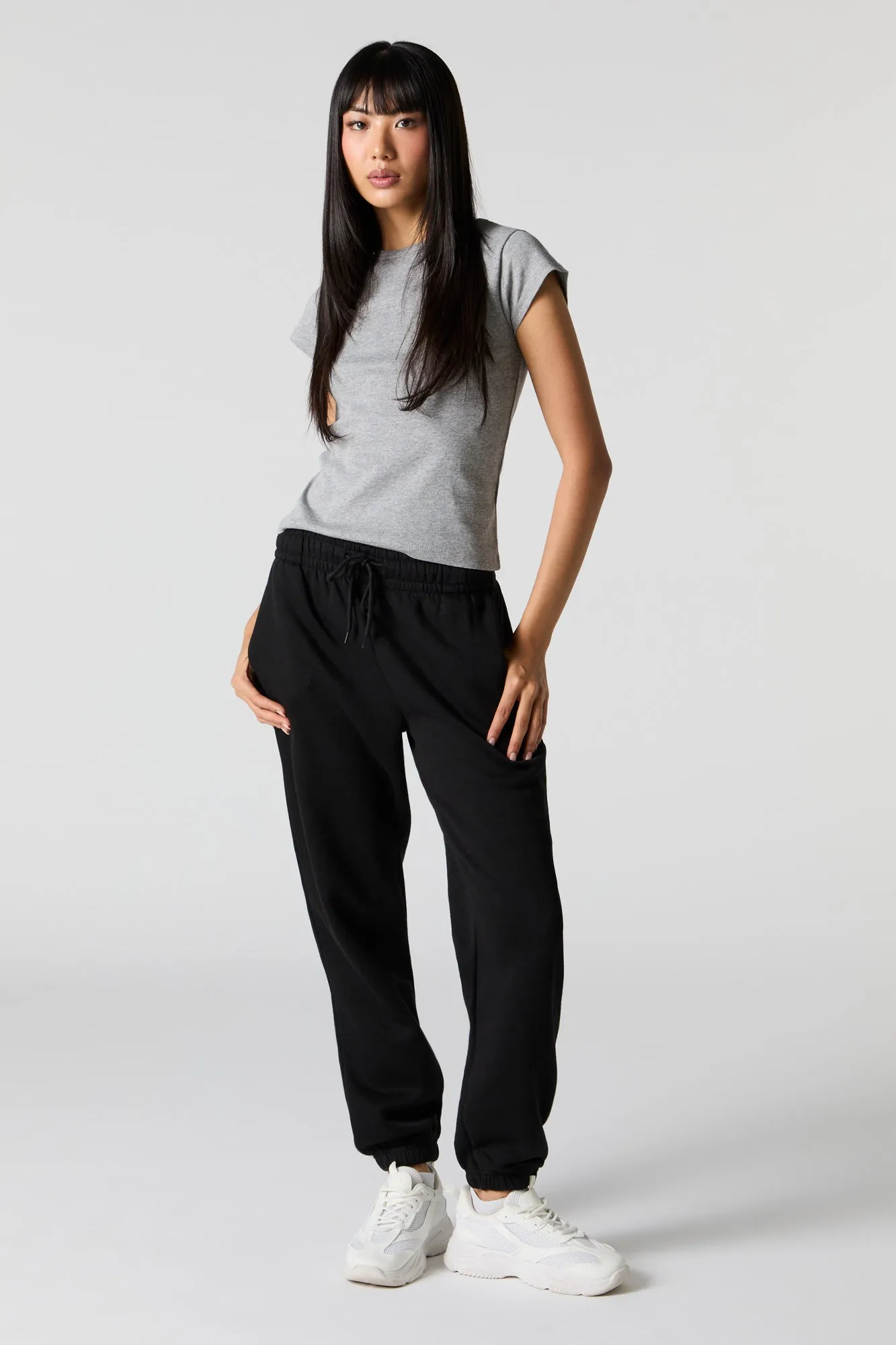 High Rise Solid Fleece Jogger sold by Urban Planet product image thumbnail 4