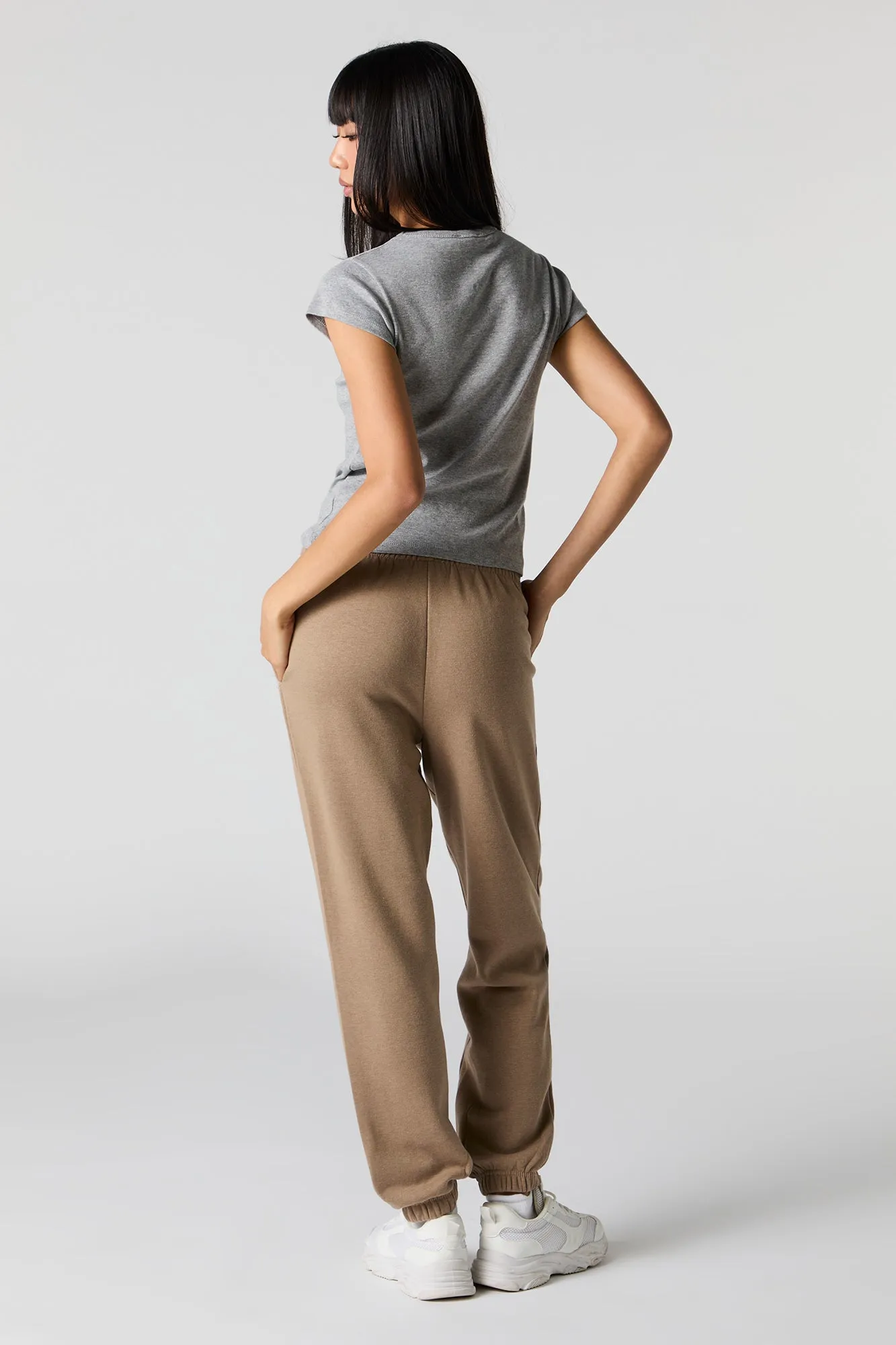 High Rise Solid Fleece Jogger sold by Urban Planet product image thumbnail 3