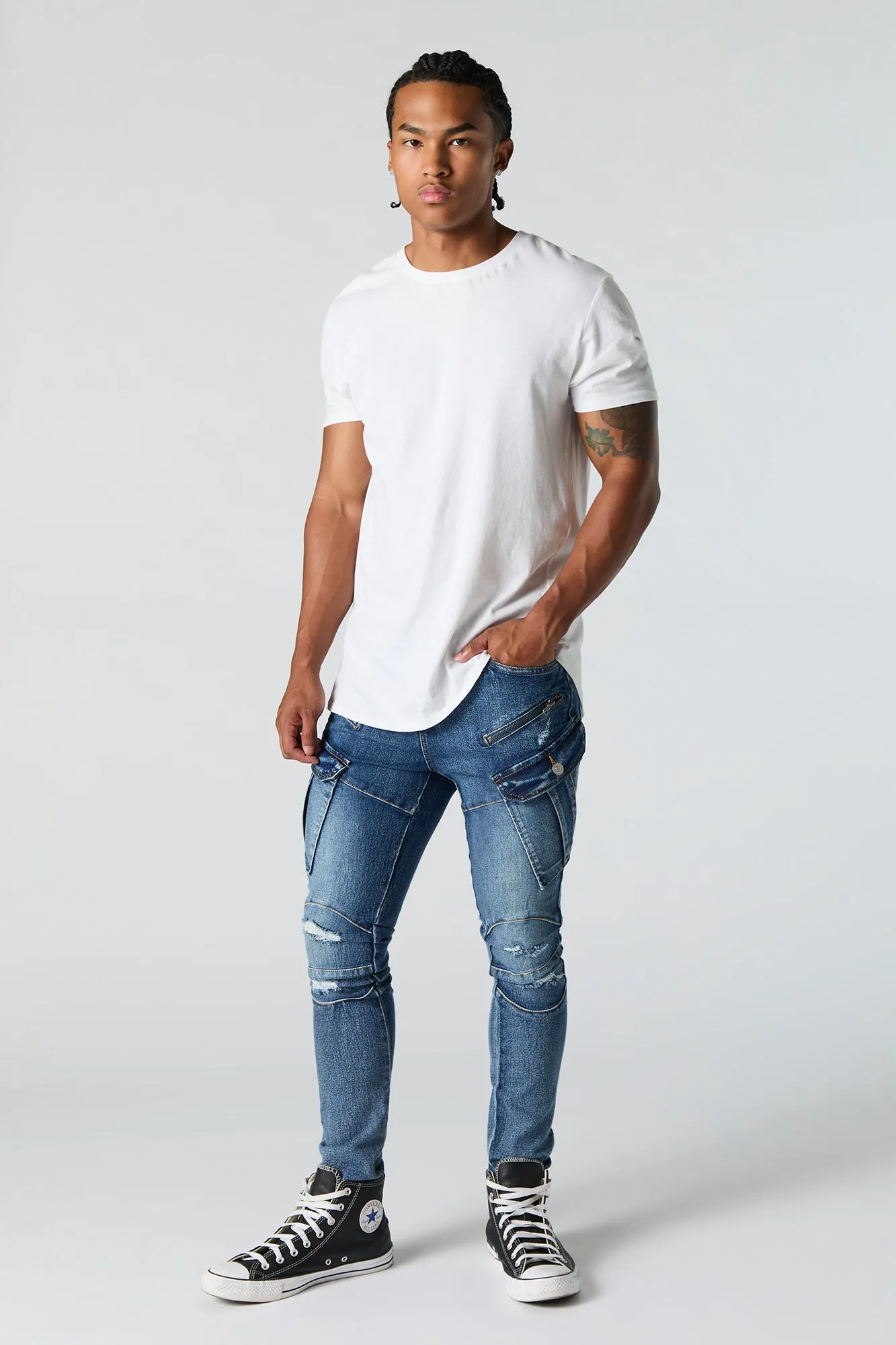 Distressed Cargo Skinny Jean sold by Urban Planet product image thumbnail 2