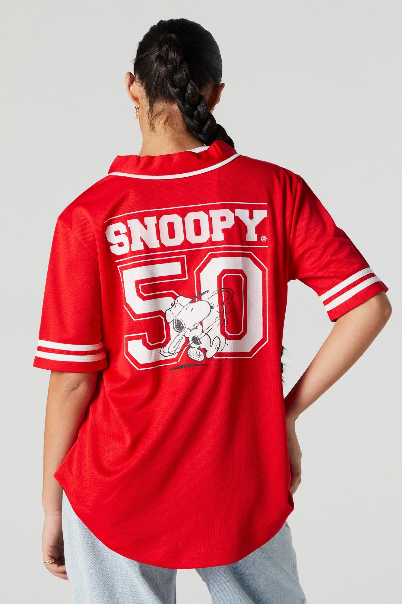 Snoopy Graphic Baseball Jersey sold by Urban Planet product image thumbnail 4