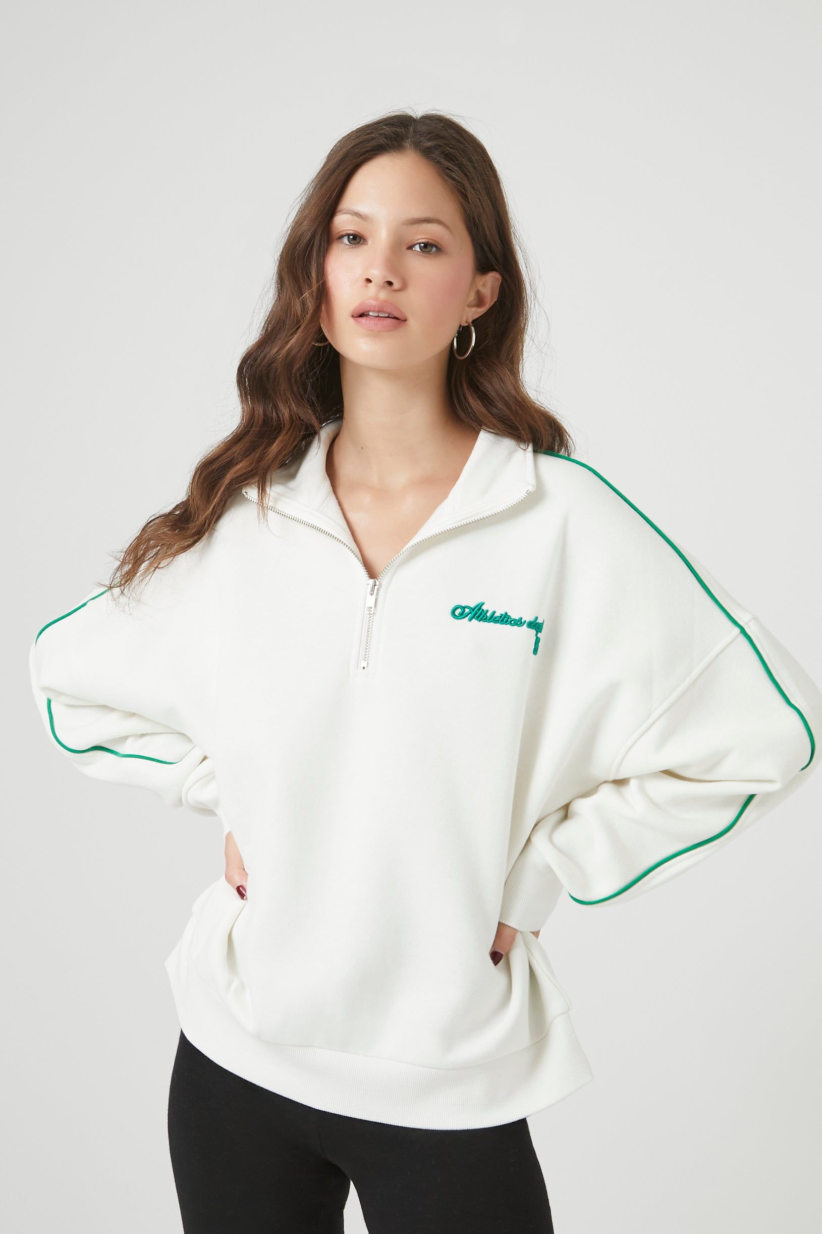 Athletic Department Embroidered Fleece Sweatshirt sold by Urban Planet product image thumbnail 6