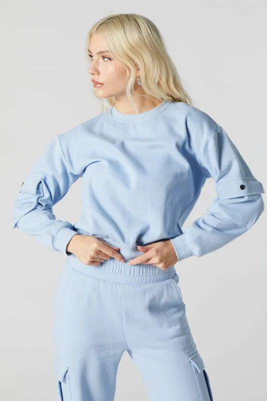 Fleece Cargo Pocket Sweatshirt sold by Urban Planet