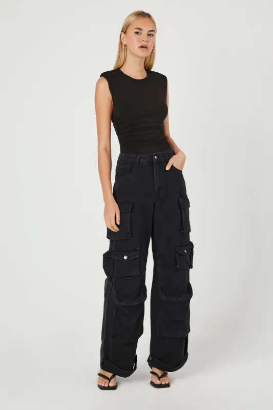 Jean cargo à jambe large et taille haute sold by Urban Planet