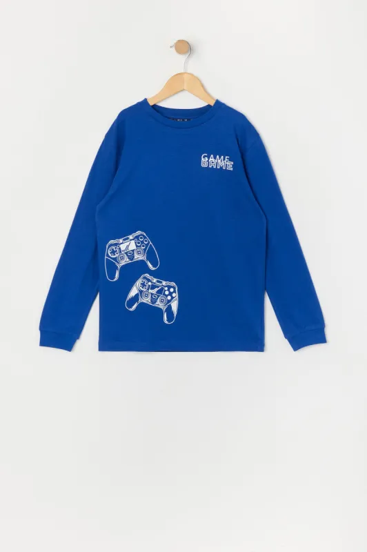 Boys Gamer Graphic Long Sleeve Top sold by Urban Planet