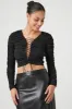 Ruched Lace Up Crop Top sold by Urban Planet