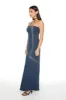 Frayed Denim Strapless Maxi Dress sold by Urban Planet
