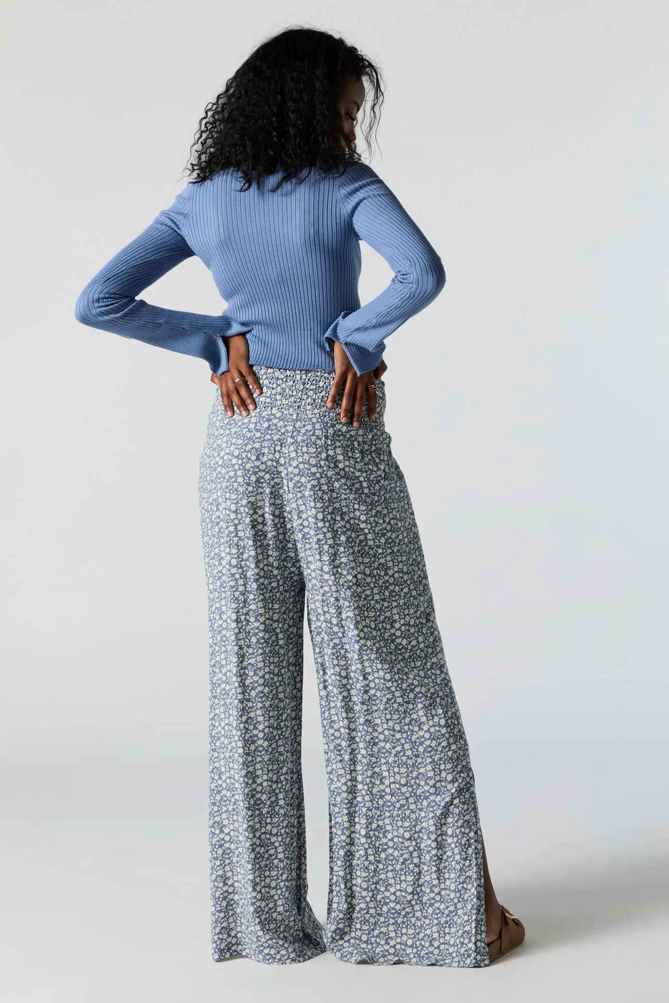 Floral Print Smocked Palazzo Pant sold by Urban Planet product image thumbnail 3