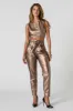 Pantalon habillé à taille plissée en similicuir métallisé sold by Urban Planet