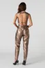 Pantalon habillé à taille plissée en similicuir métallisé sold by Urban Planet