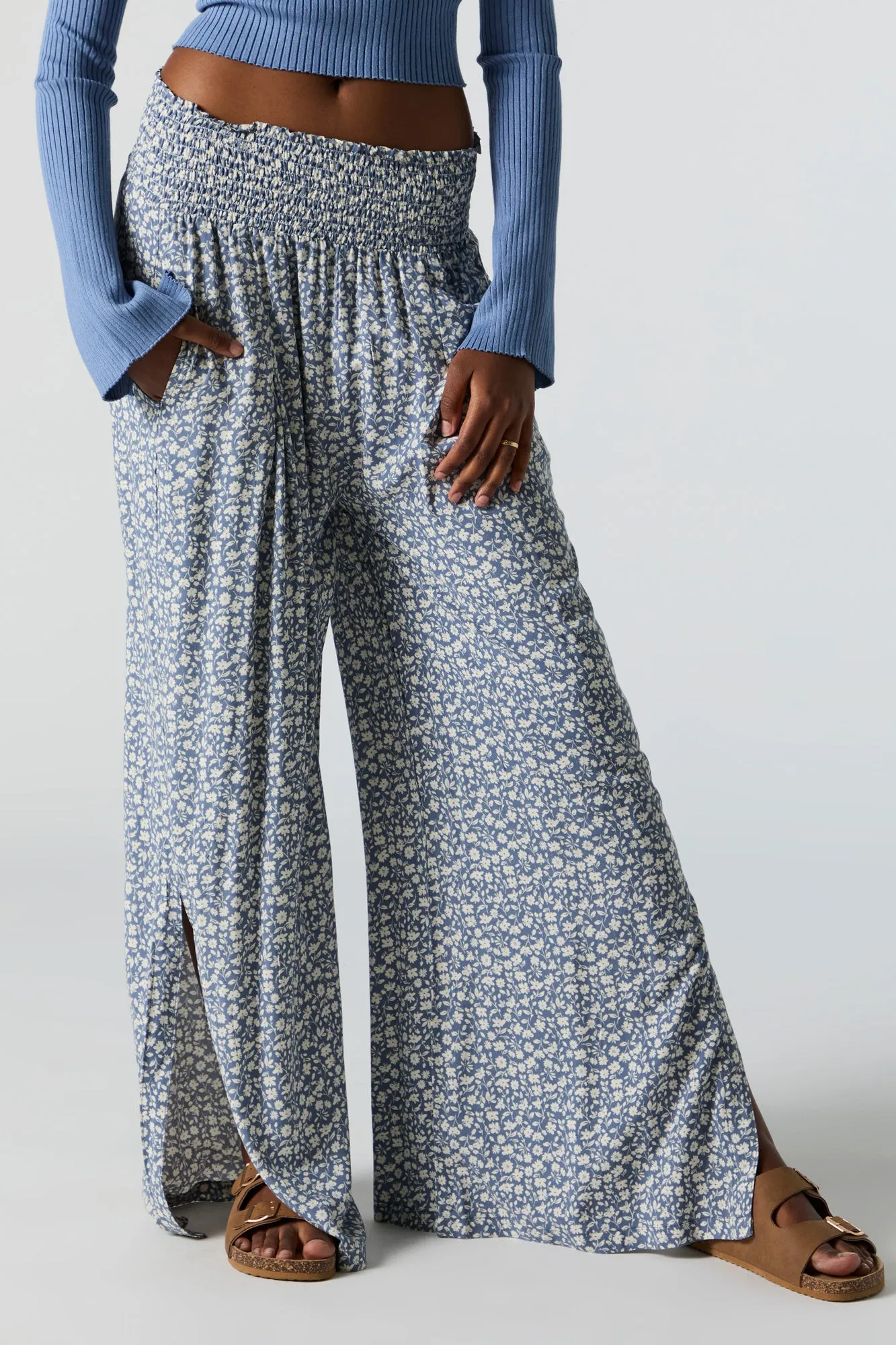 Floral Print Smocked Palazzo Pant sold by Urban Planet product image thumbnail 2