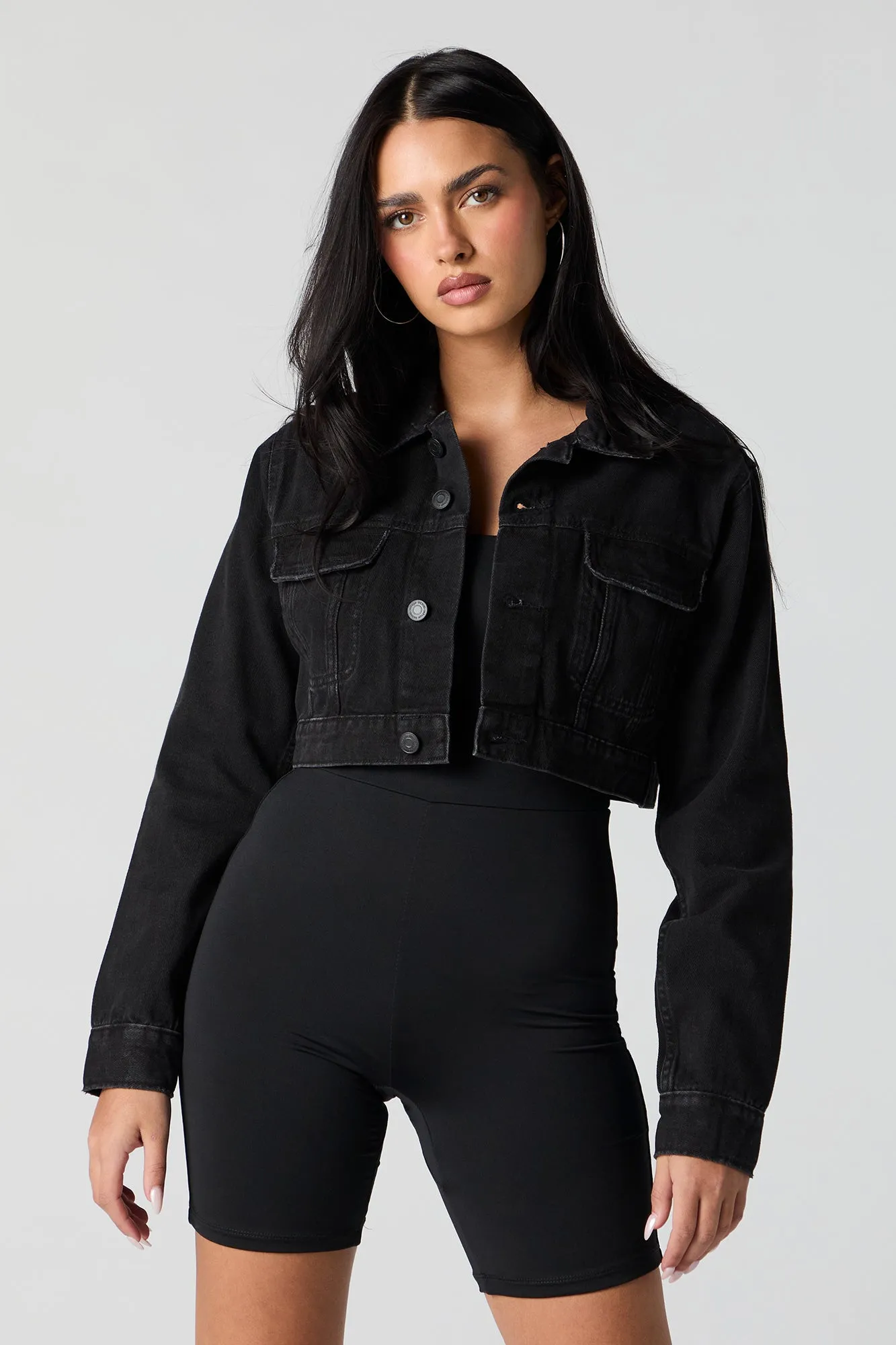 Ultra Cropped Denim Jacket sold by Urban Planet product image thumbnail 5