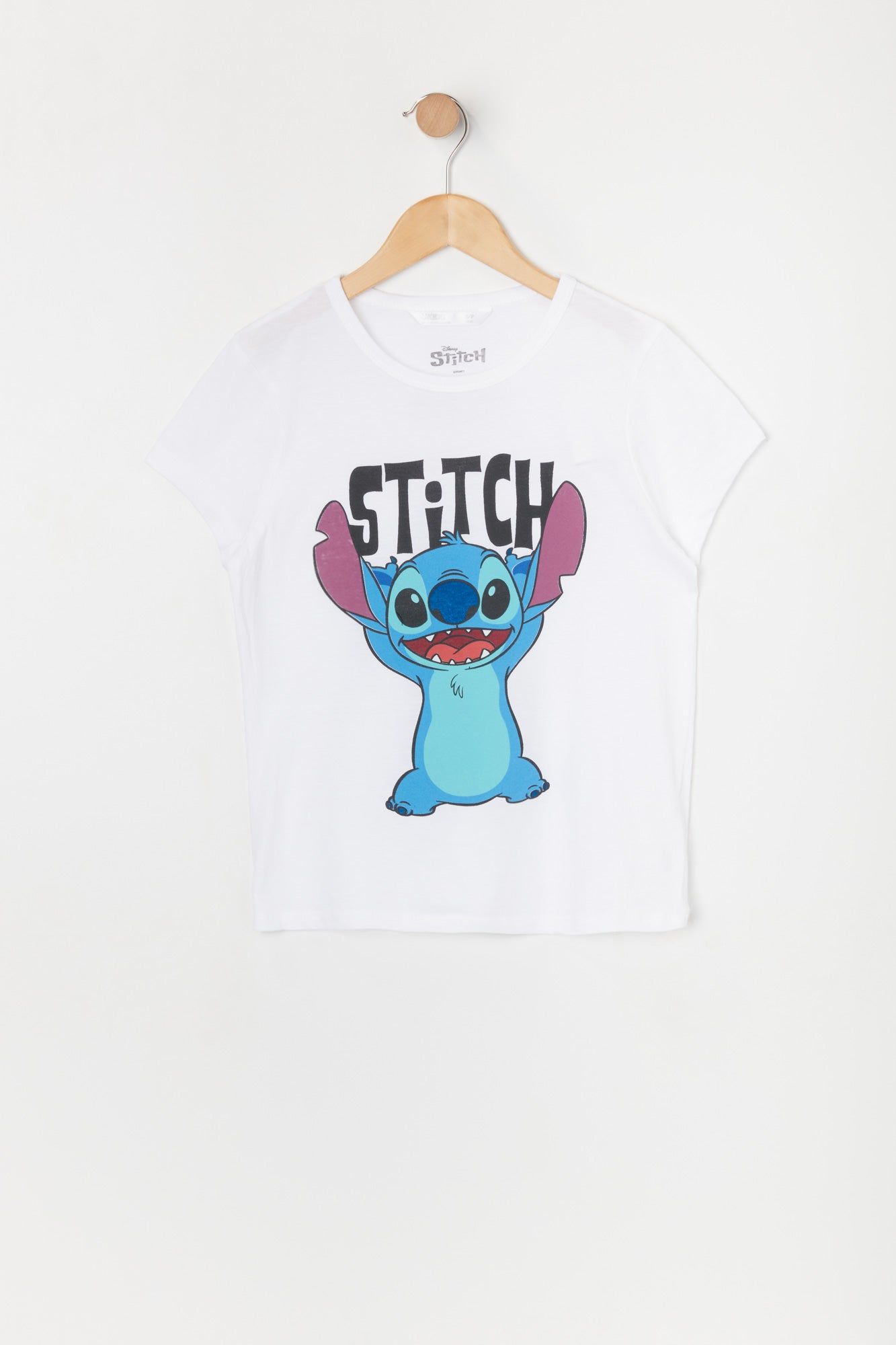 Girls White Stitch Graphic T-Shirt sold by Urban Planet
