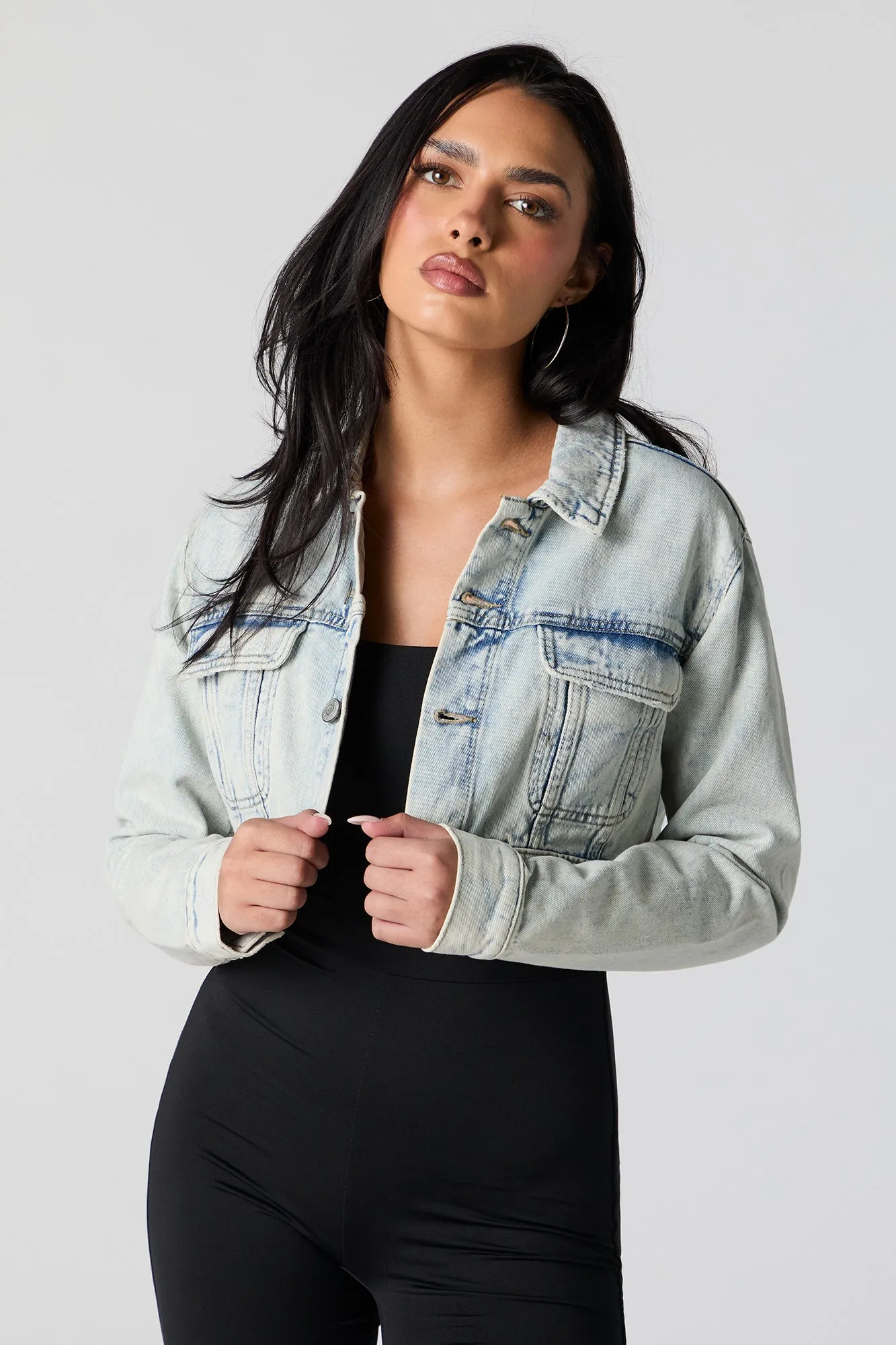 Ultra Cropped Denim Jacket sold by Urban Planet product image thumbnail 2