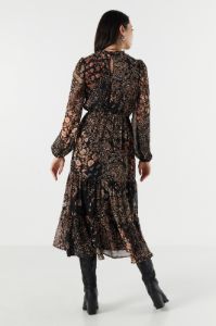 Black Floral Chiffon Tiered Maxi Dress sold by Urban Planet