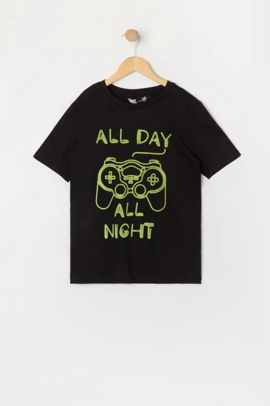 Boys Gaming All Day All Night Graphic T-Shirt sold by Urban Planet