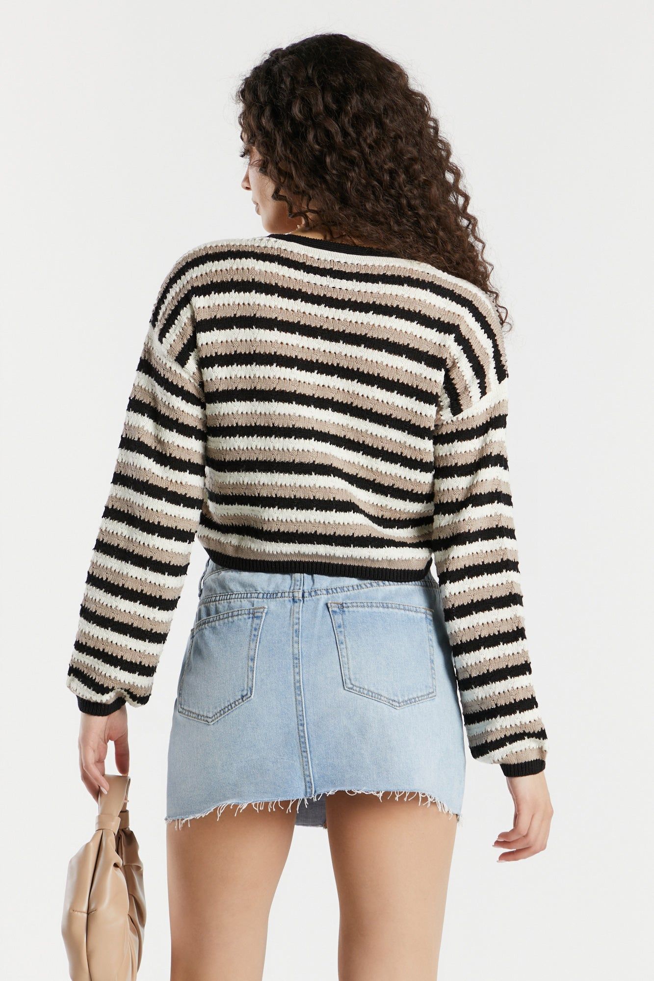 Striped Crochet Button-Up Top sold by Urban Planet product image thumbnail 3