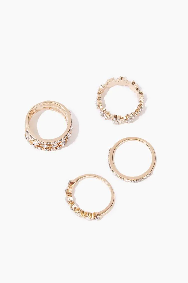 Rhinestone Ring Set (4 Pcs) sold by Urban Planet product image thumbnail 2