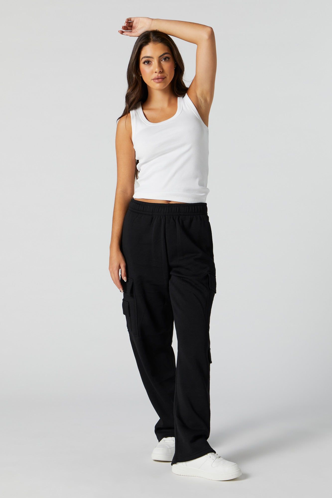 Fleece Wide Leg Cargo Pant sold by Urban Planet product image thumbnail 5