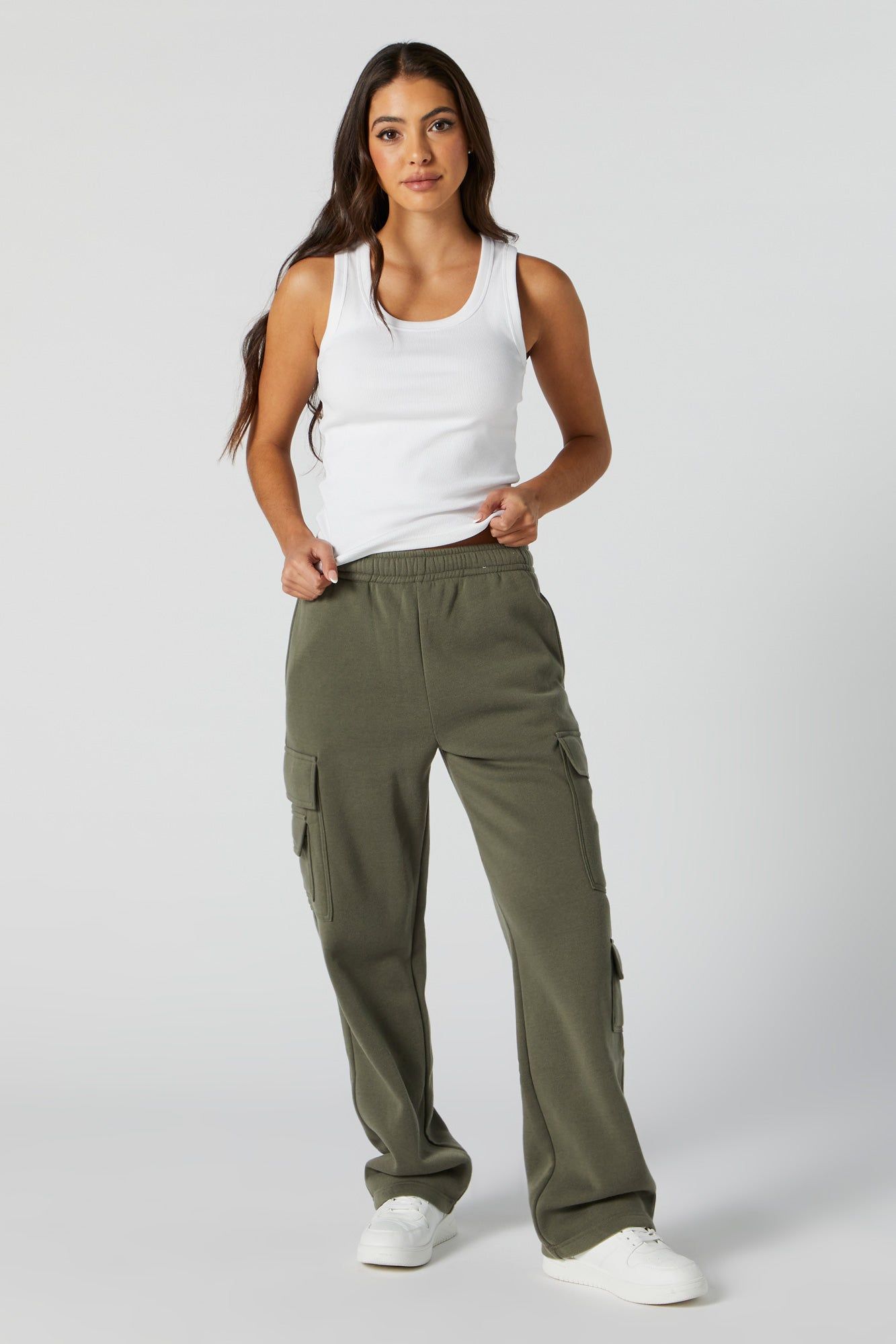 Fleece Wide Leg Cargo Pant sold by Urban Planet product image thumbnail 3