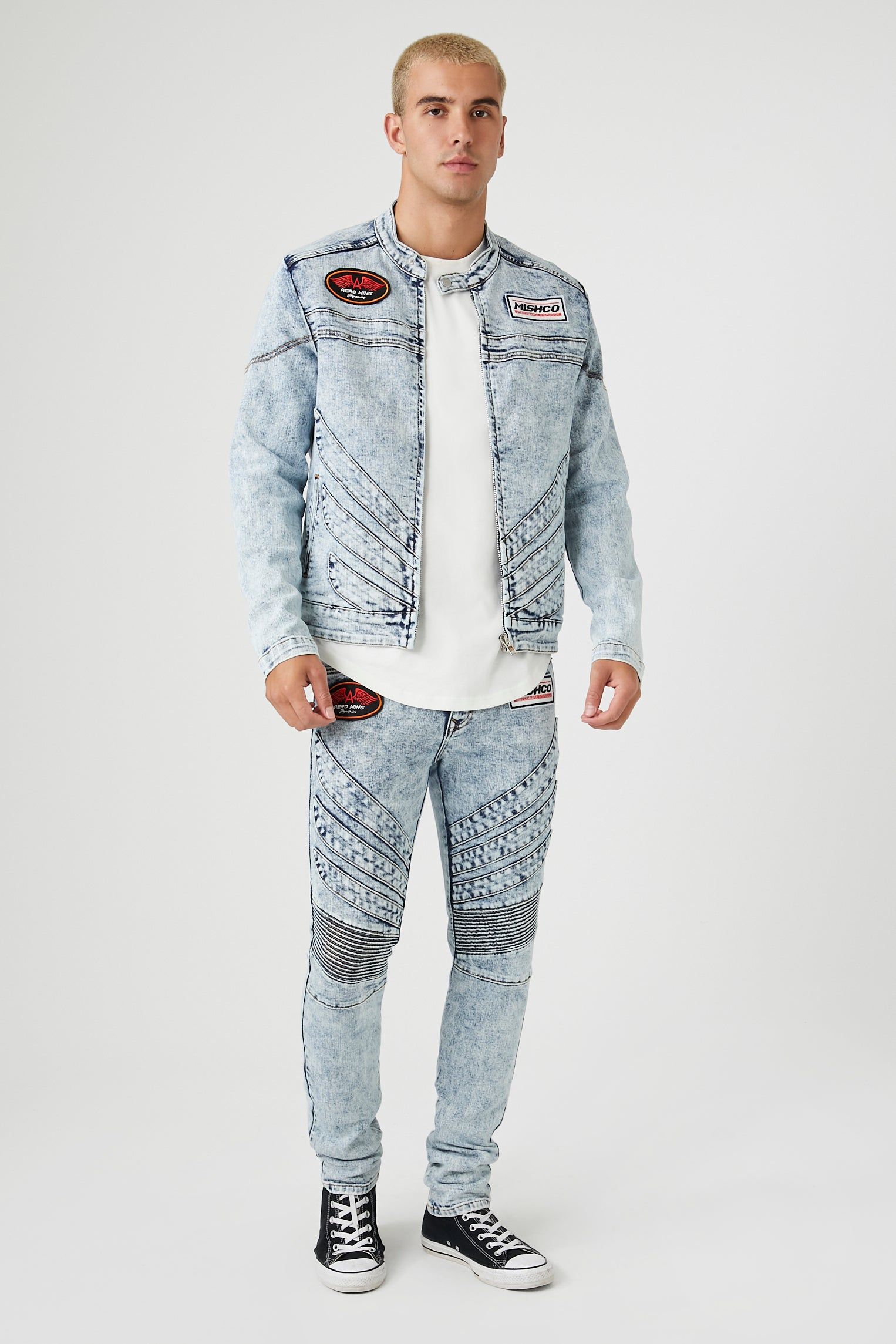 Patch Denim Moto Skinny Jean sold by Urban Planet product image thumbnail 3