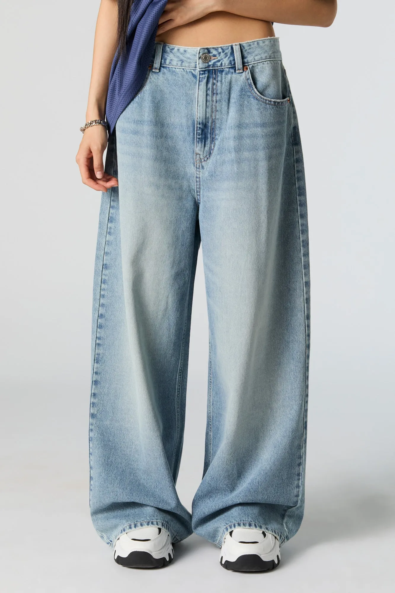 Superwide Baggy Wide Leg Light Wash Jean sold by Urban Planet product image thumbnail 2