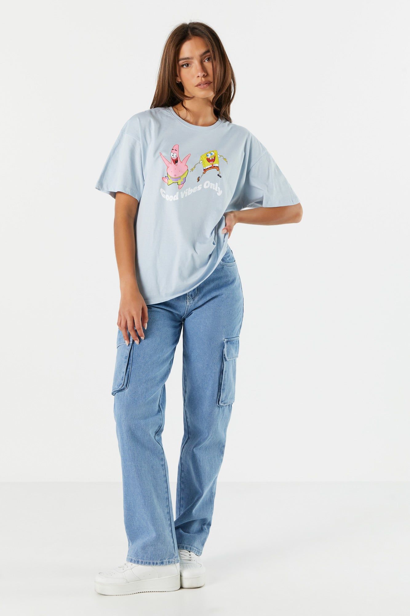 SpongeBob and Patrick Graphic Boyfriend T-Shirt sold by Urban Planet product image thumbnail 3