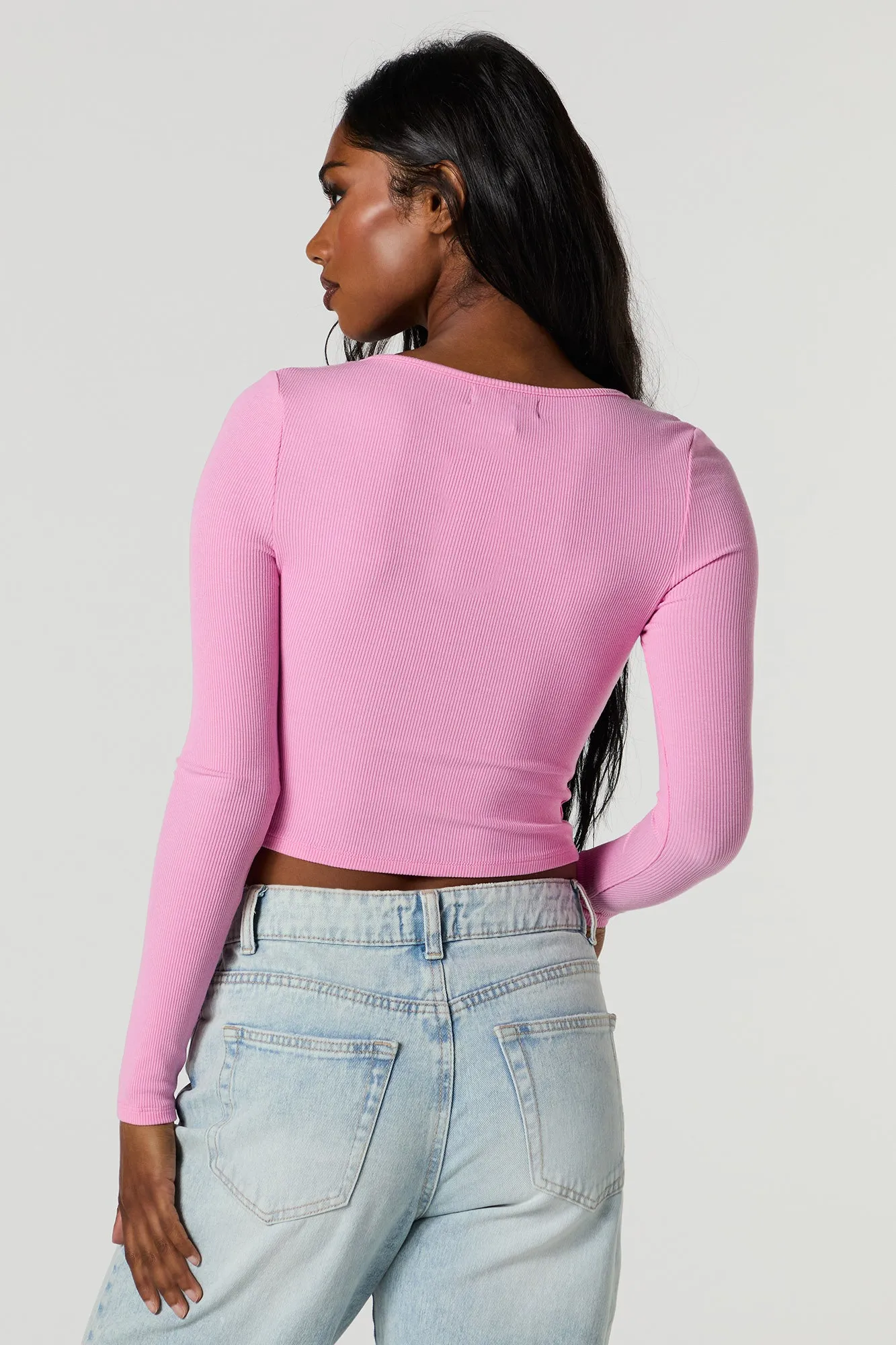 Haut corset côtelé à manches longues sold by Urban Planet product image thumbnail 2