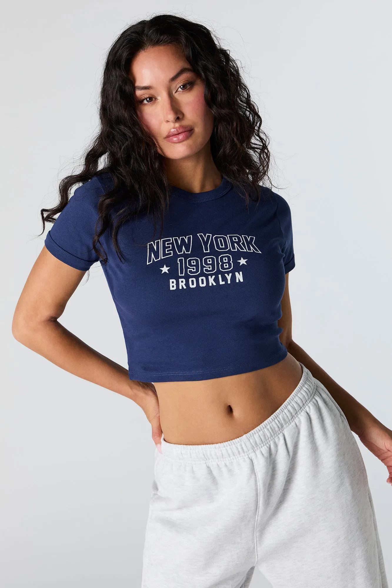 T-shirt ultracourt à imprimé New York 1998 sold by Urban Planet