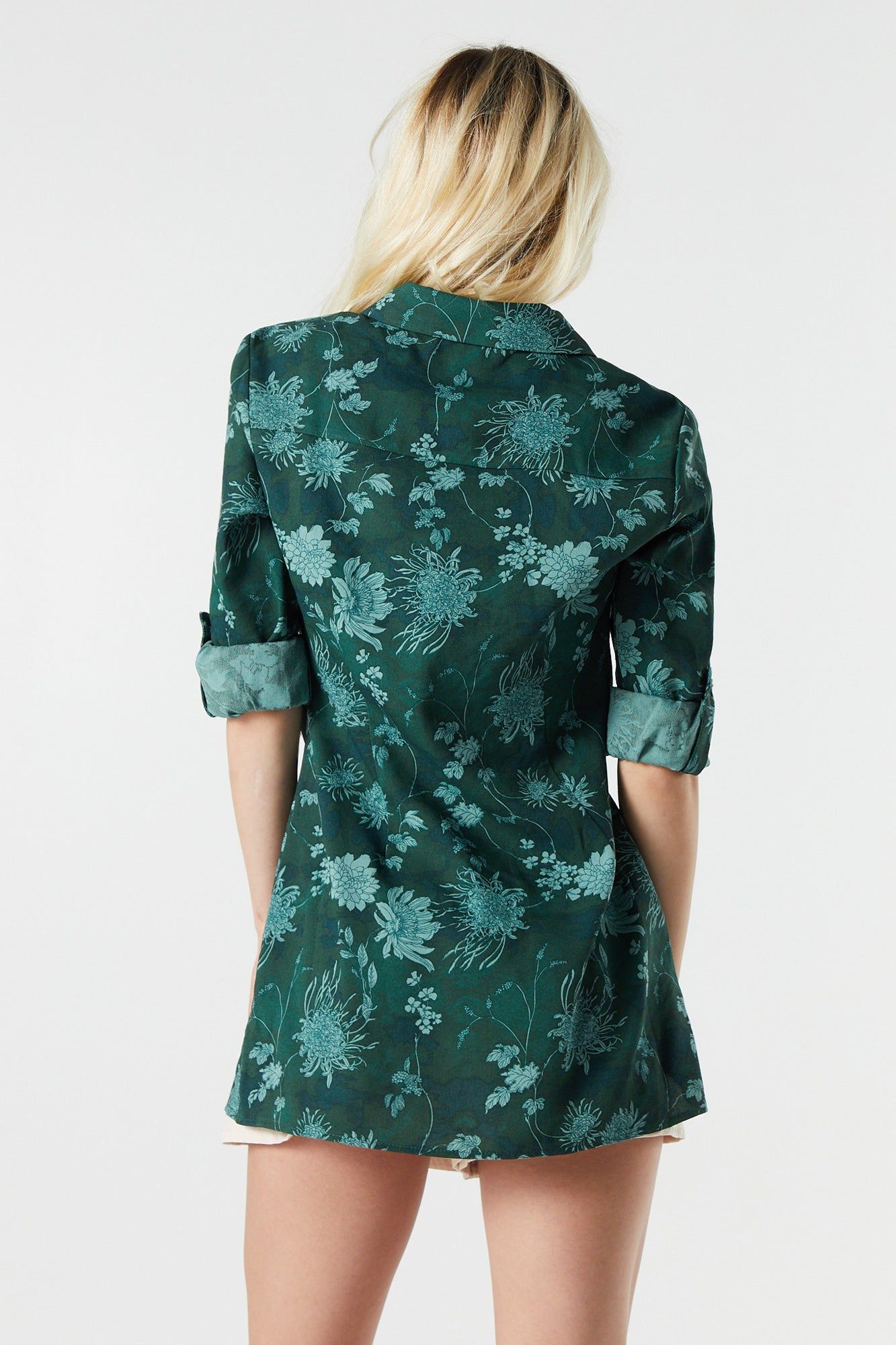Floral Print Rolled Sleeve Button-Up Top sold by Urban Planet product image thumbnail 2