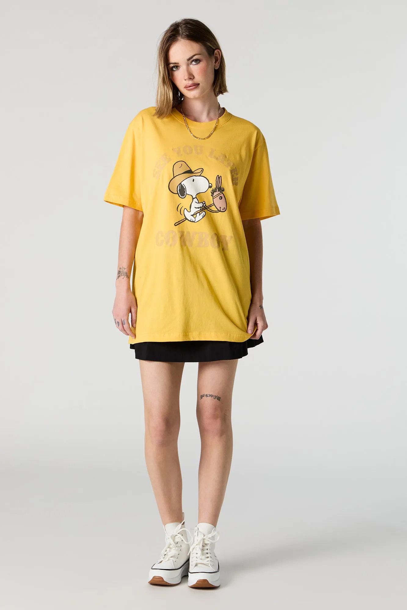 Snoopy Cowboy Graphic Boyfriend T-Shirt sold by Urban Planet product image thumbnail 3