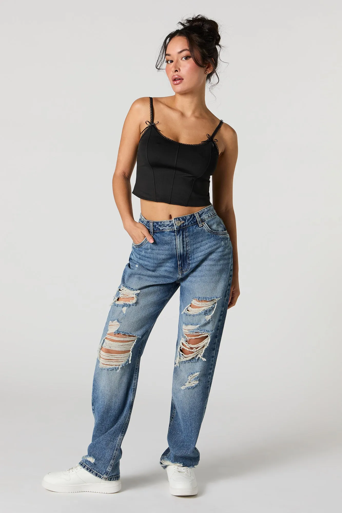 Débardeur de style corset avec liséré de dentelle avec boucles sold by Urban Planet product image thumbnail 3