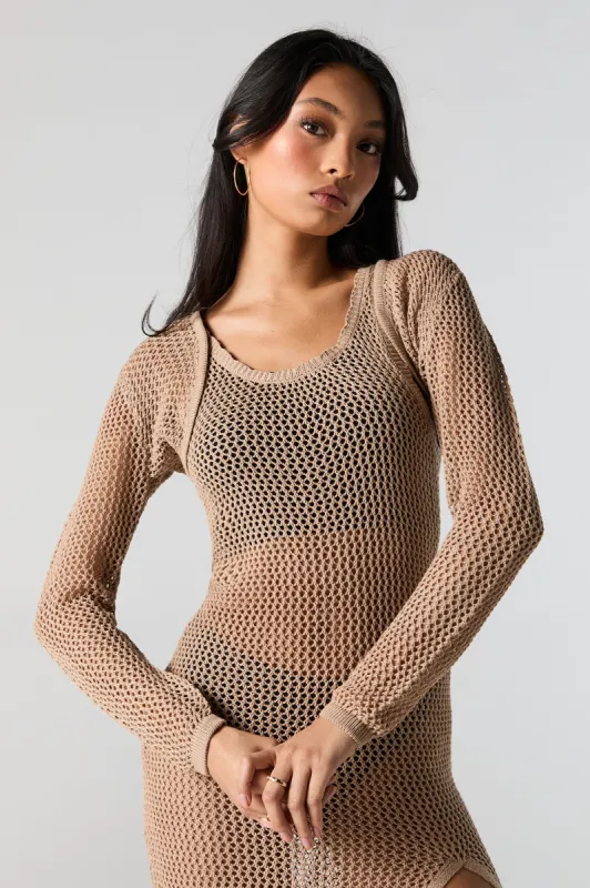 Fishnet Cropped Shrug sold by Urban Planet