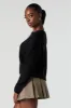 Solid Ribbed Knit Crewneck Skimmer Sweater sold by Urban Planet