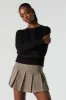 Solid Ribbed Knit Crewneck Skimmer Sweater sold by Urban Planet