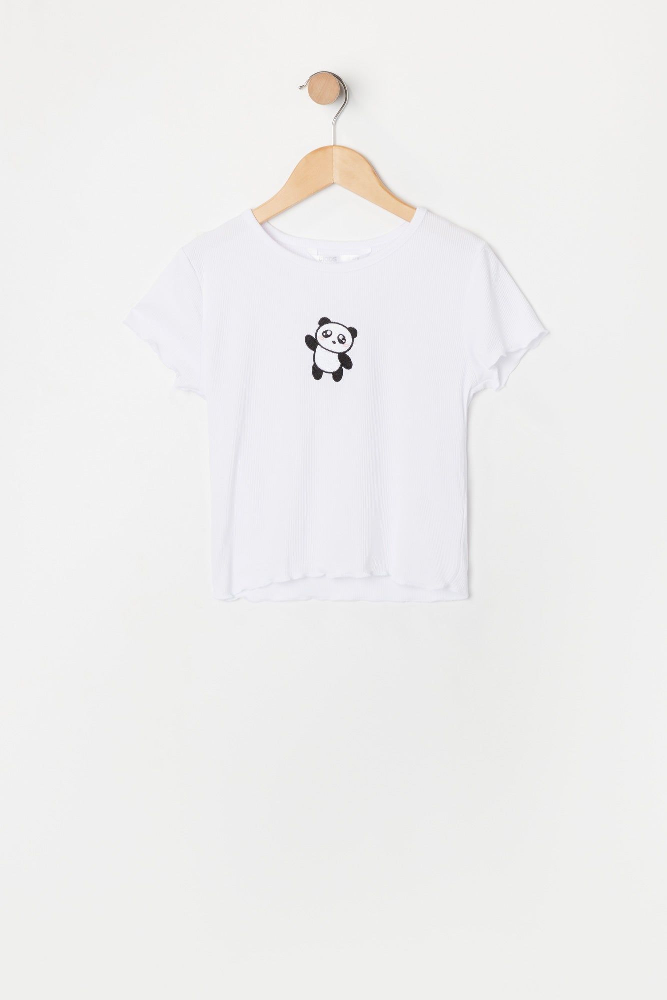 T-shirt avec motif brodé Panda et ourlet volanté pour fille sold by Urban Planet
