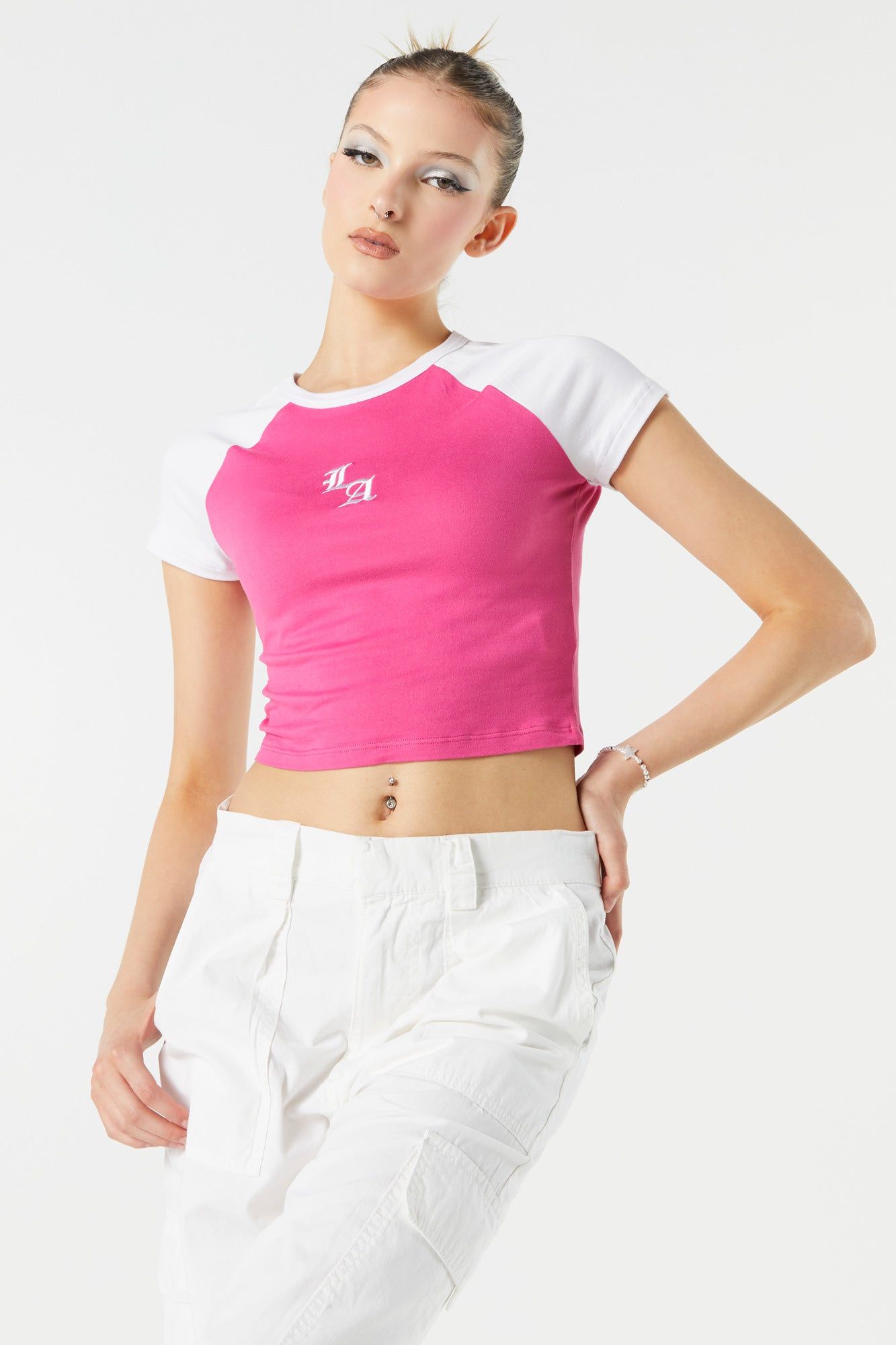 LA Graphic Cropped Raglan T-Shirt sold by Urban Planet