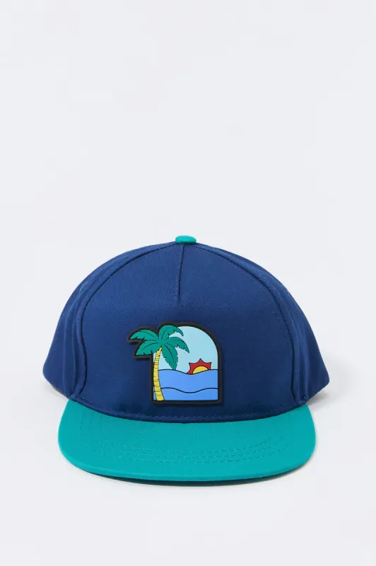 Palm Tree Patch Snapback Hat sold by Urban Planet