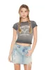 T-shirt ultracourt délavé à imprimé Austin sold by Urban Planet