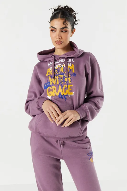 Bloom With Grace Graphic Fleece Oversized Hoodie sold by Urban Planet